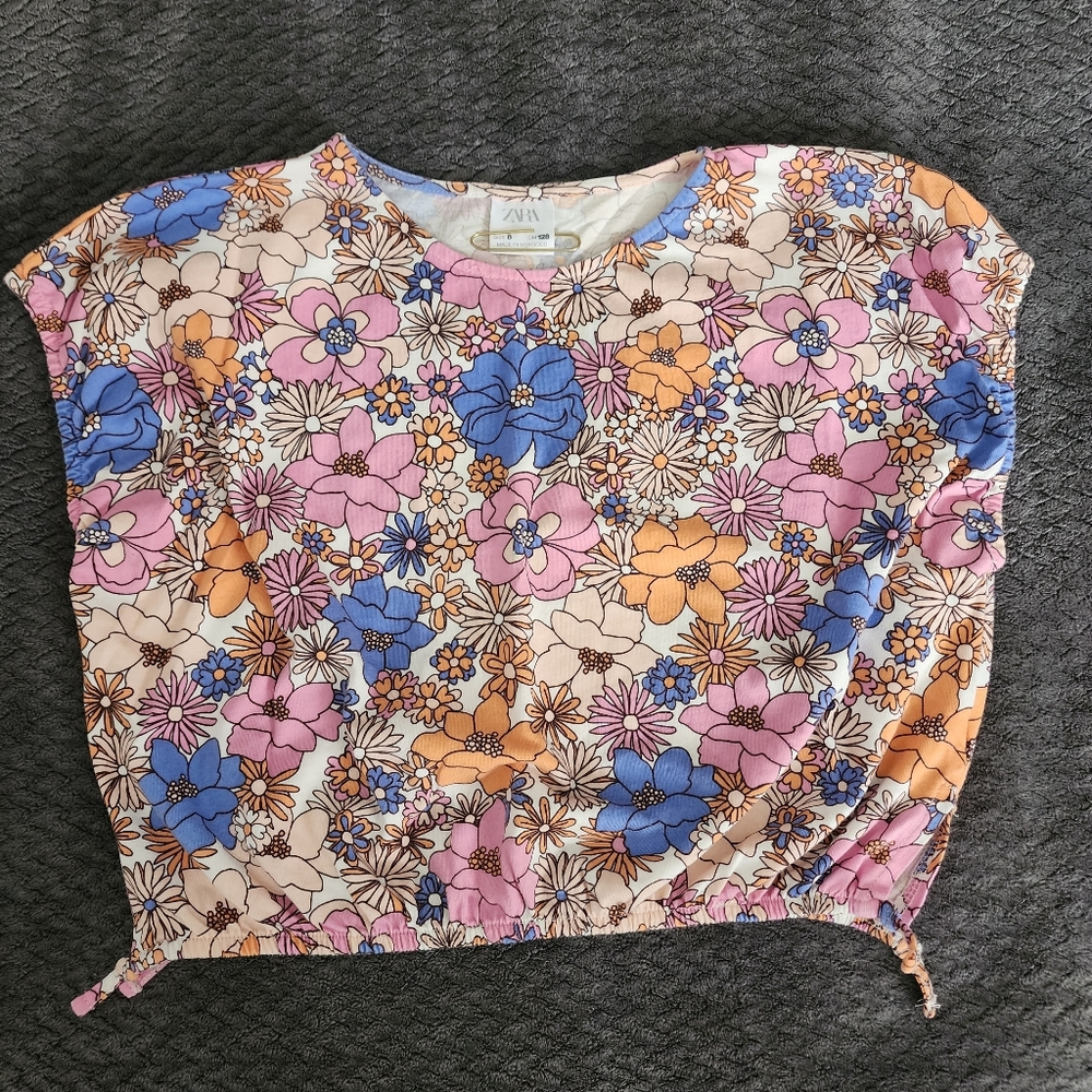 Zara Floral Girls Top Size 8